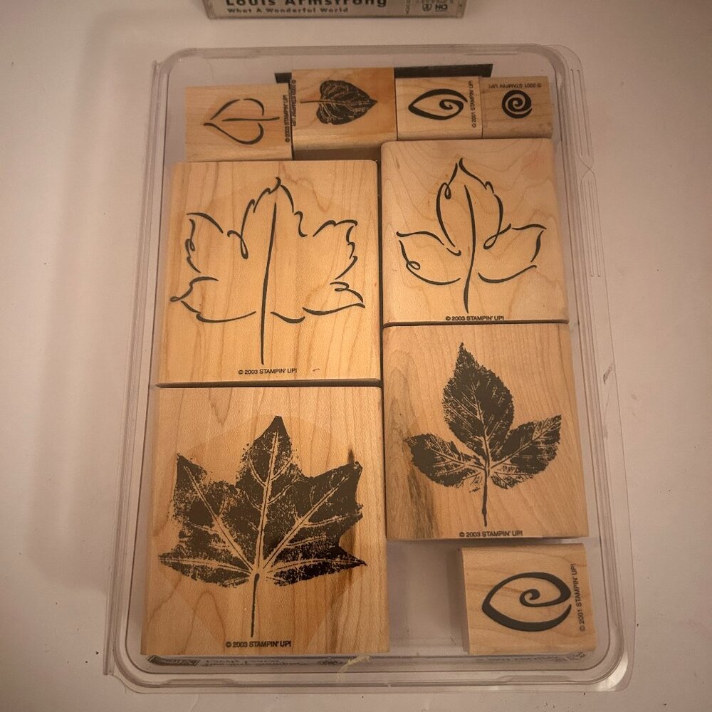 Stampin’ Up! Botanical Leaf Wood Stamp Set | Vintage Rubber Stamps | Spring Craf